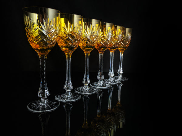 Faberge Odessa Hock Crystal Glasses set of 6