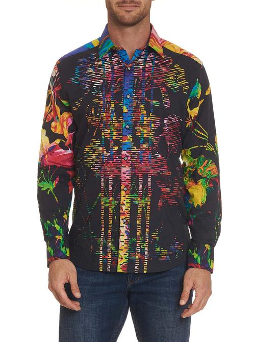 Robert Graham Victory Bouquet  Tailored Fit Long Sleeve Shirt Size Medium