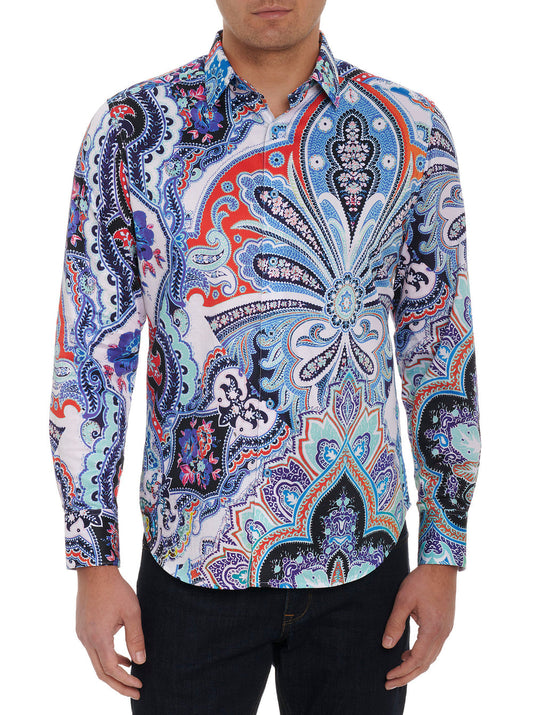 Robert Graham Devil's Treasure Paisley Long Sleeve Shirt Size XXL