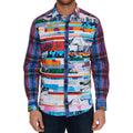 Robert Graham Breaking Lands Multicolor Collage Embroidered Shirt — Medium