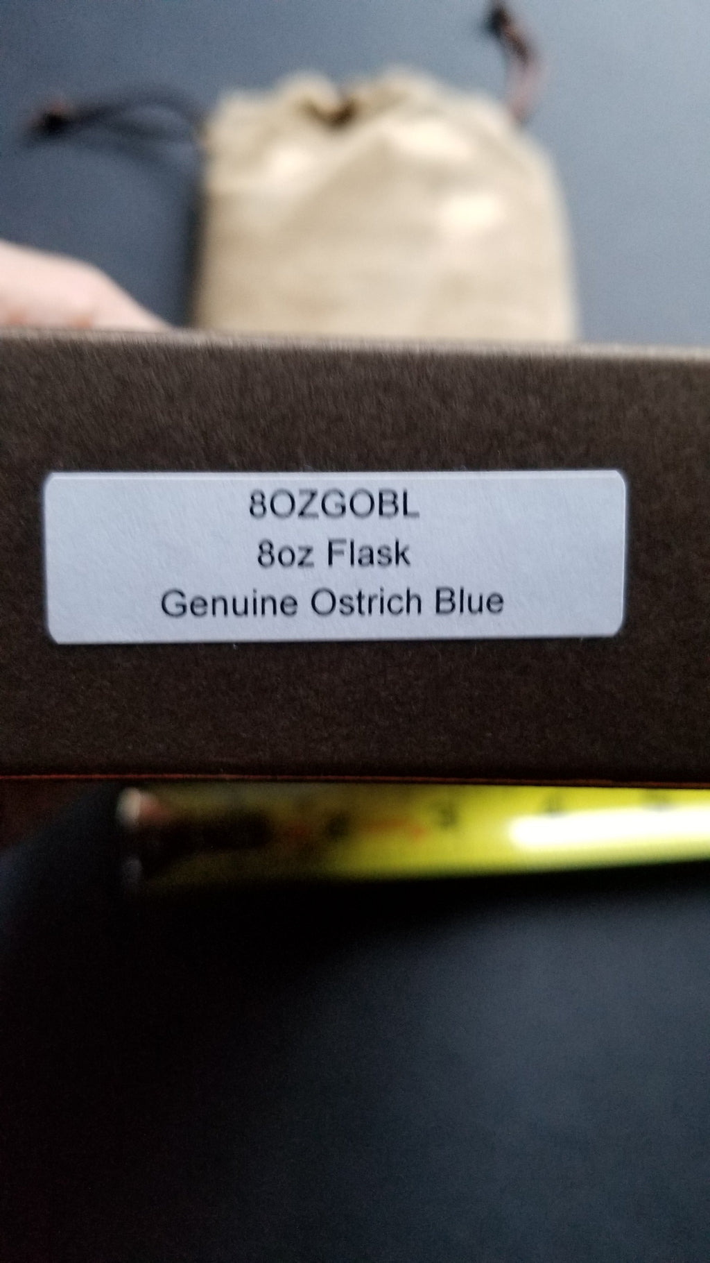Brizard and Co  Blue Ostrich Skin 8 oz. Flask