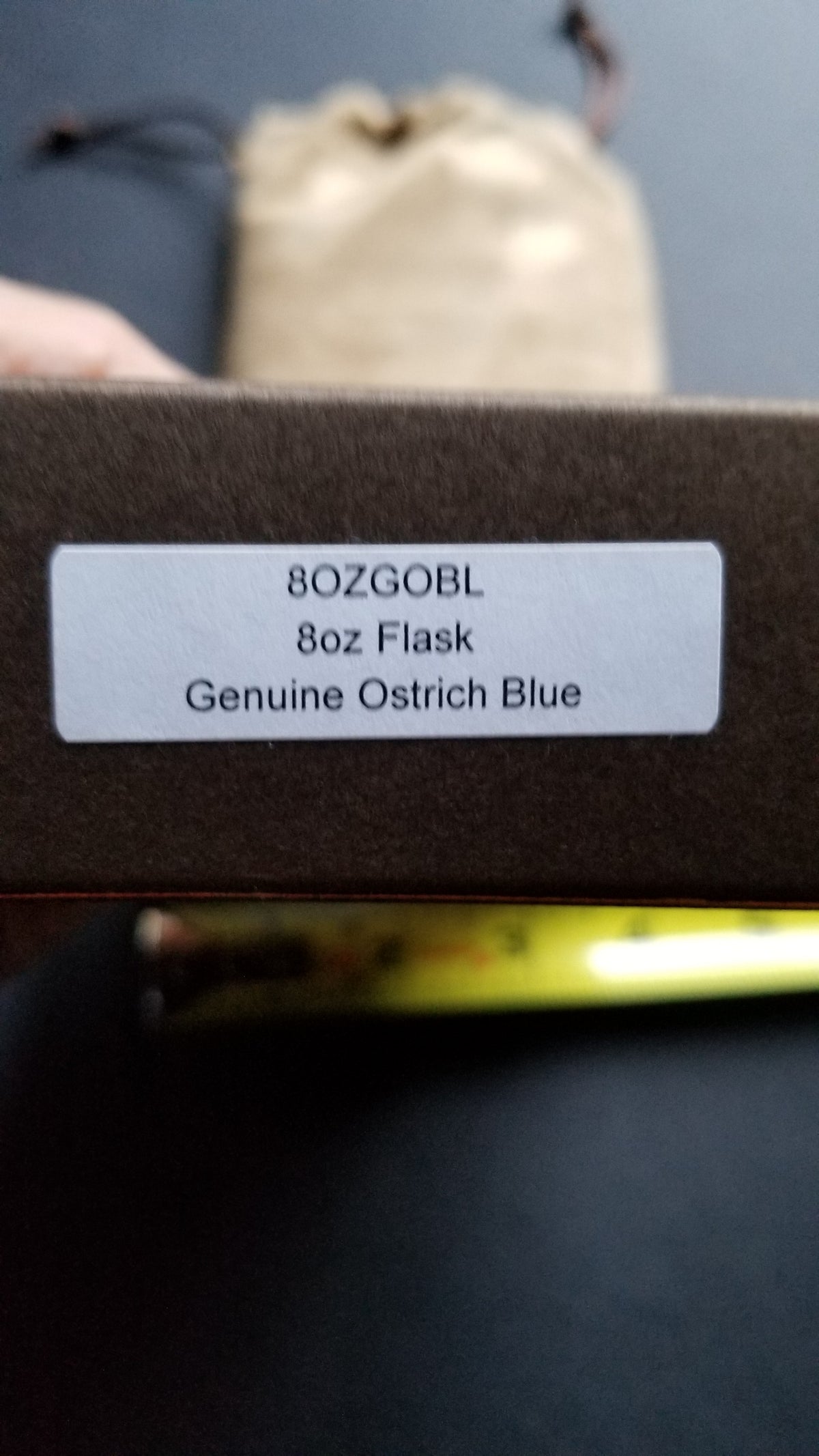 Brizard and Co  Blue Ostrich Skin 8 oz. Flask
