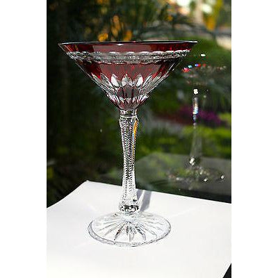 Faberge Odessa Ruby Red  Martini Glass new without box