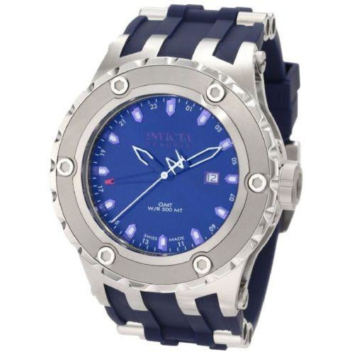 Invicta Men's 1397 RESERVE GMT Blue Dial Blue Polyurethane Watch