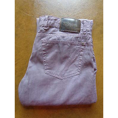 ZZegna Men's Slim Fit light purple  designer jeans