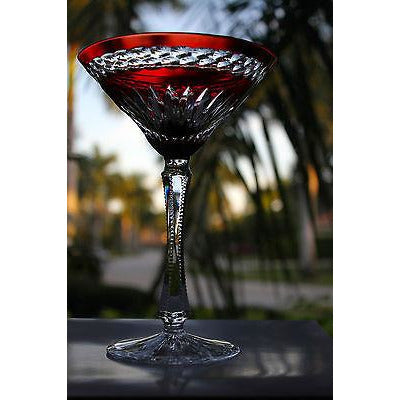 Faberge Odessa Ruby Red  Martini Glass new without box