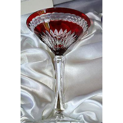 Faberge Odessa Ruby Red  Martini Glass new without box