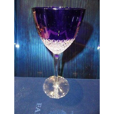 Faberge Crystal Cobalt Purple  Goblet Glass without Faberge Box