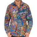 Robert Graham Patchwork Collage Print Shirt — Medium