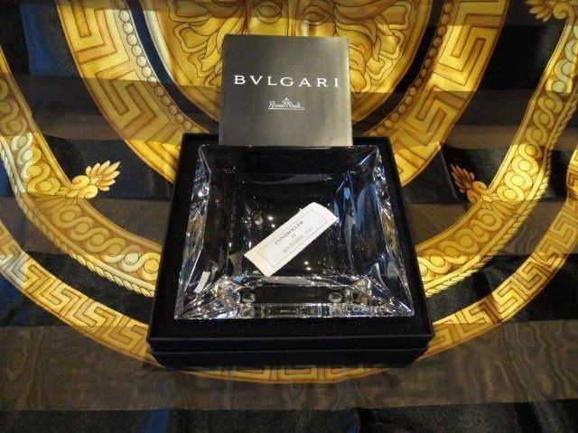 Bvlgari Crystal Ashtray by Rosenthal measures 7" x 7" square  NIB