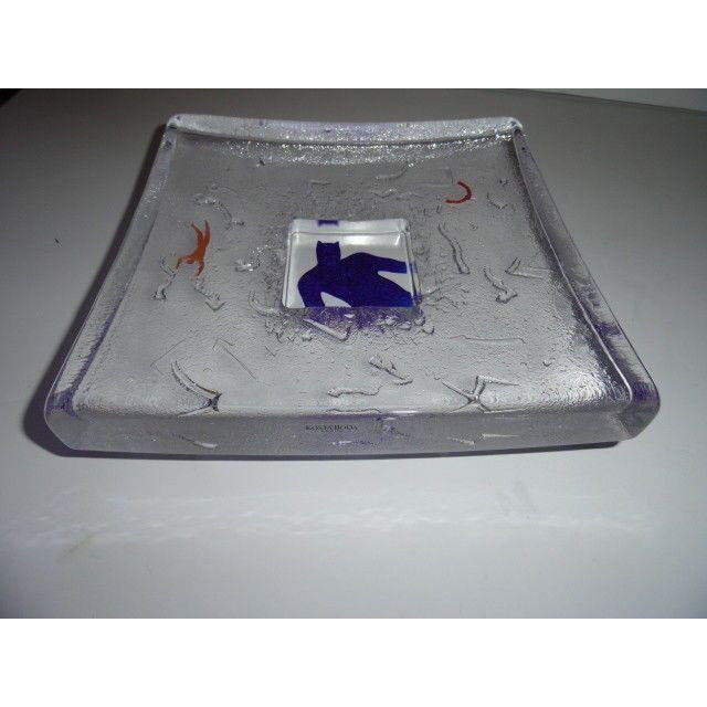 Kosta Boda Bertil Blue Art Glass Dish