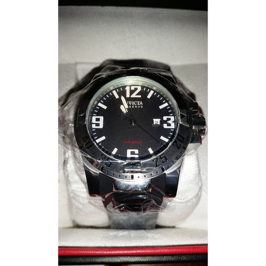 Men's Invicta 6252 Reserve Black Dial Black Polyurethane Band Watch