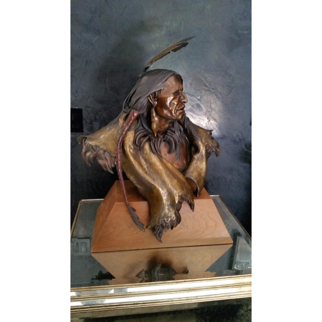 Dan Garrett "Glance to the Past" Life-Size Bronze Sculpture