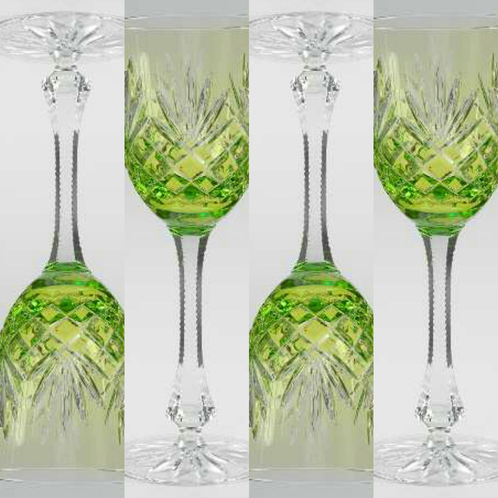 Faberge Odessa Lime Green Goblet
