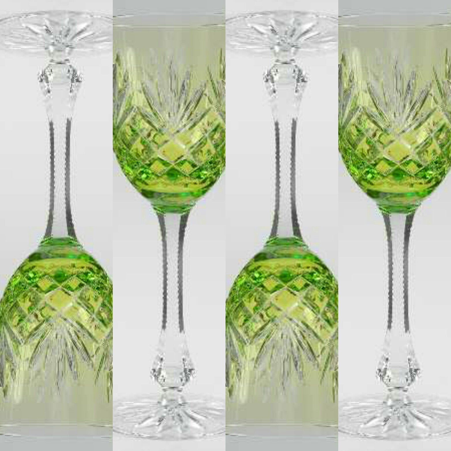 Faberge Odessa Lime Green Goblet