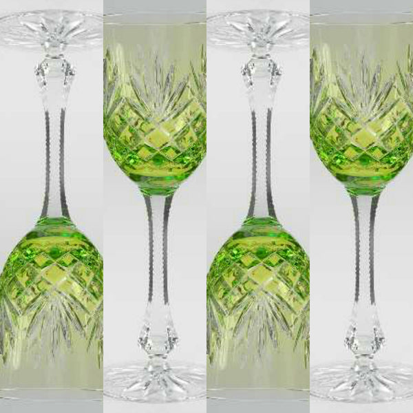 Faberge Odessa Lime Green Goblet