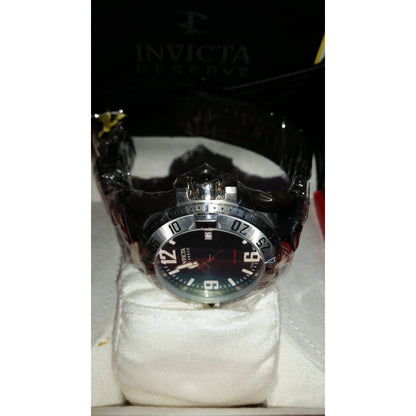 Men's Invicta 6252 Reserve Black Dial Black Polyurethane Band Watch