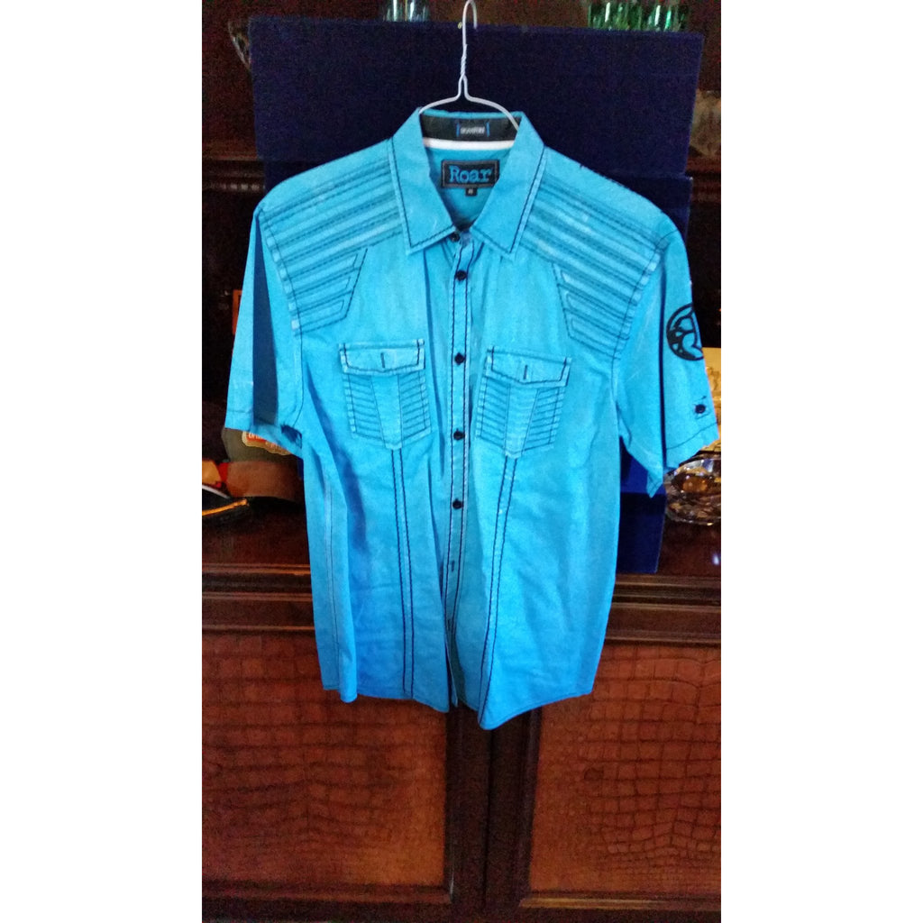 Roar Light Blue Short Sleeve Medium-sized Shirt