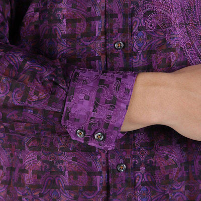 Robert Graham Hameldon Tonal Jacquard Shirt — Medium