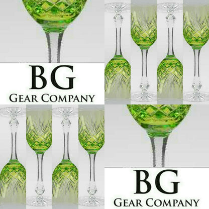 Faberge Odessa Lime Green Goblets set of 6 no box