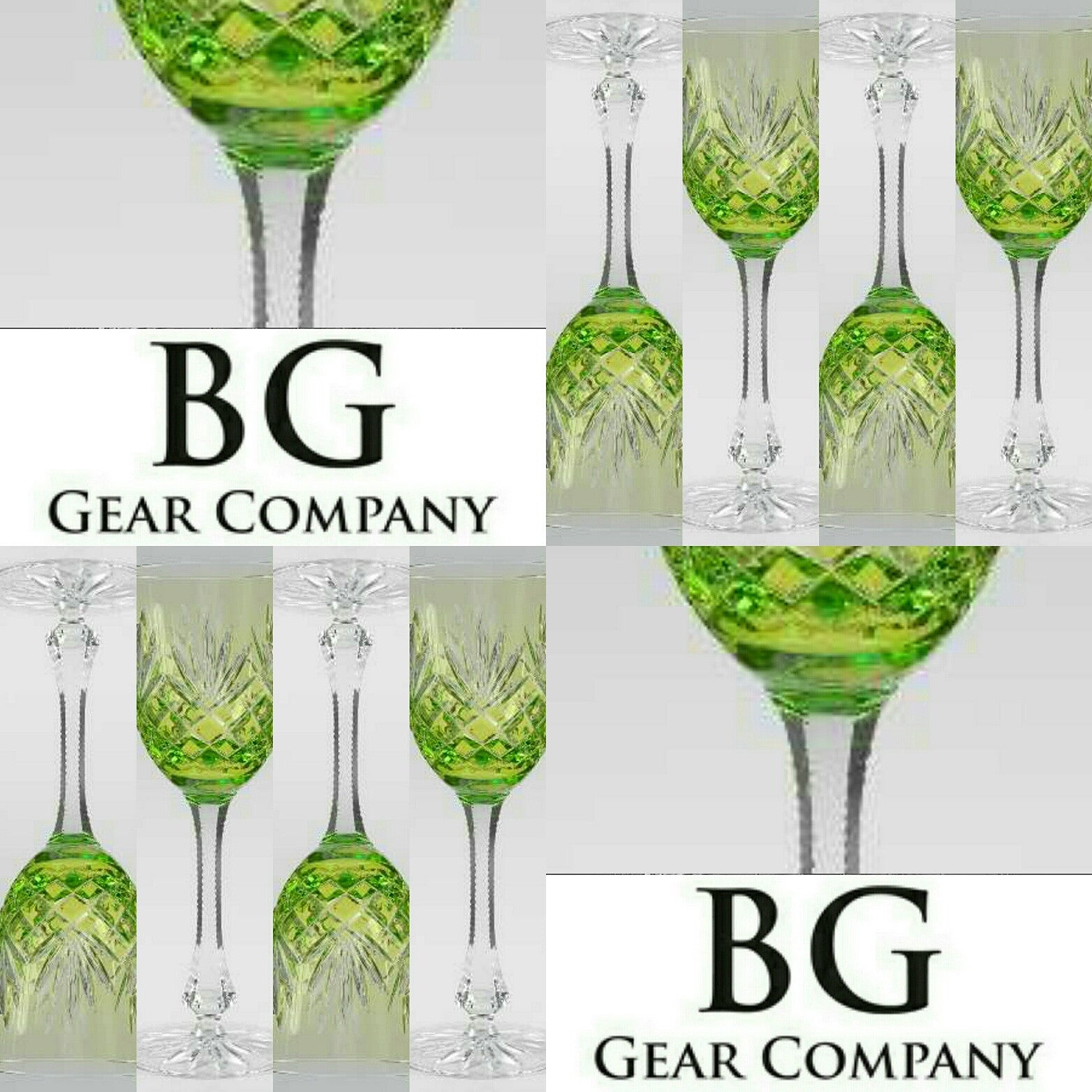 Faberge Odessa Lime Green Goblet