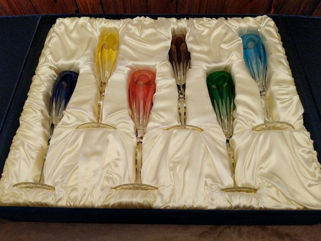 Faberge Regency Crystal Colored Flutes