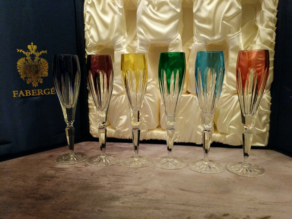 Faberge Regency Crystal Colored Flutes