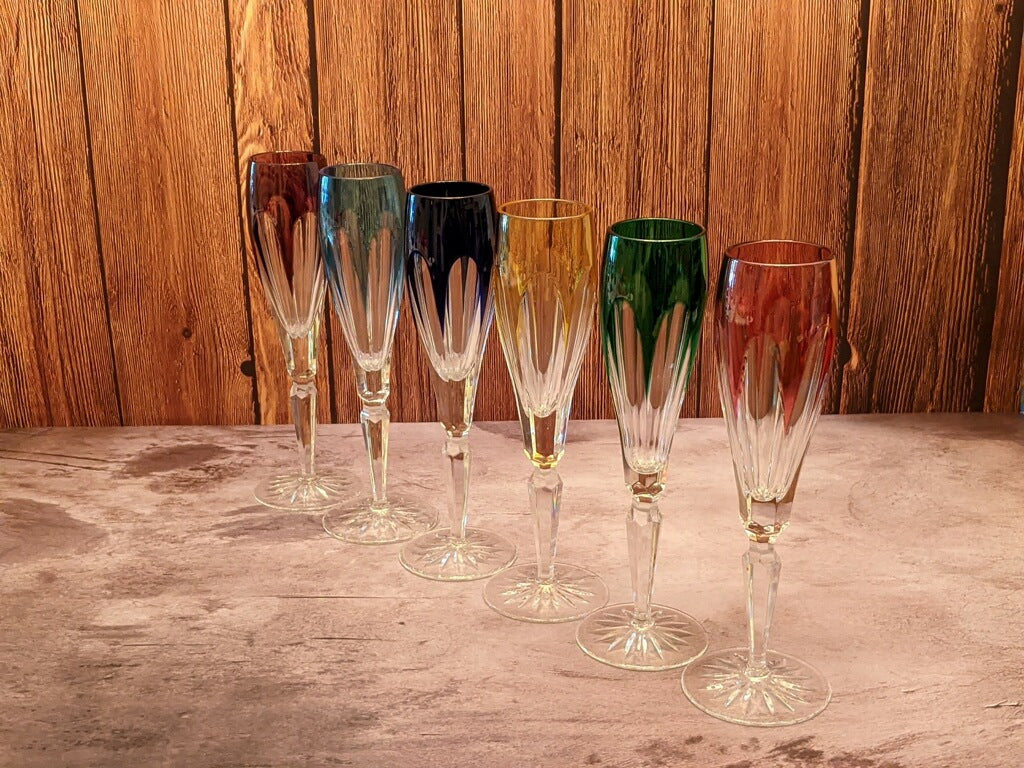 Faberge Regency Crystal Colored Flutes