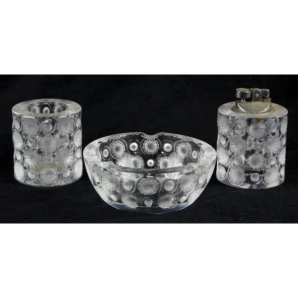 Lalique Crystal Tokyo 3 piece set